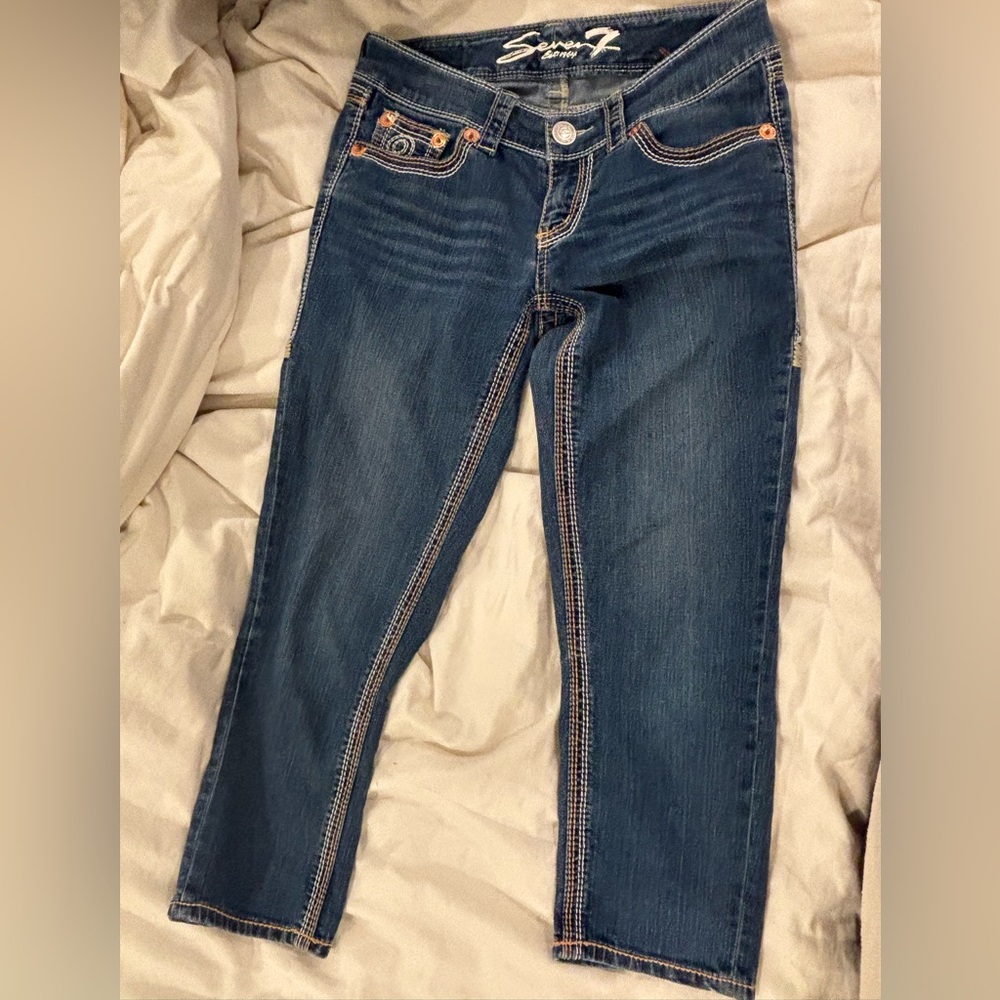 Seven7 Dark Blue Straight Capris size 4